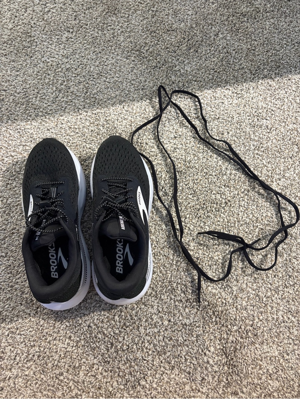 Brooks Black and White Performance Running Sneakers